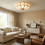 Modern Frosted Glass Recessed Ceiling Light with Floral Design