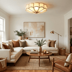 Modern Frosted Glass Recessed Ceiling Light with Floral Design