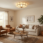 Modern Frosted Glass Recessed Ceiling Light with Floral Design