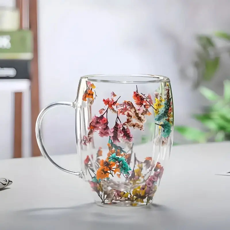 Nature's Embrace Glass Mug - Drink in Elegance