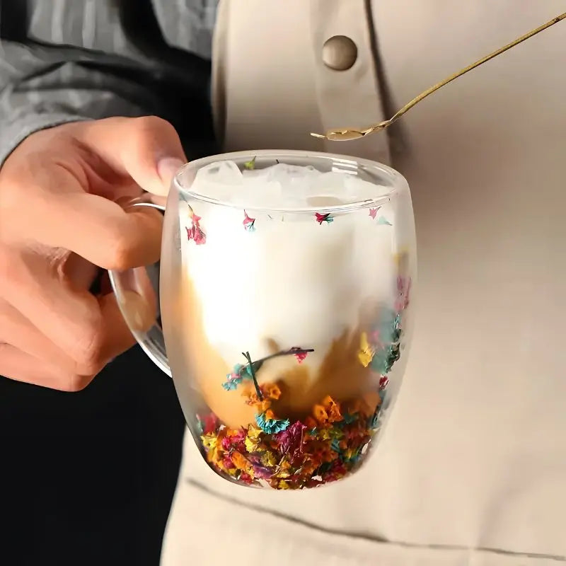 Nature's Embrace Glass Mug - Drink in Elegance