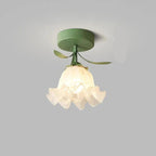 Charming Vintage Flush Mount Ceiling Light with Floral Design