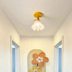 Charming Vintage Flush Mount Ceiling Light with Floral Design