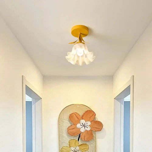 Charming Vintage Flush Mount Ceiling Light with Floral Design
