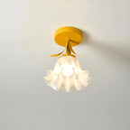 Charming Vintage Flush Mount Ceiling Light with Floral Design