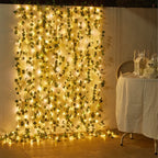 String Lights with Minimalist Flower and Leaf Design