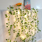 String Lights with Minimalist Flower and Leaf Design