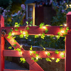 String Lights with Minimalist Flower and Leaf Design