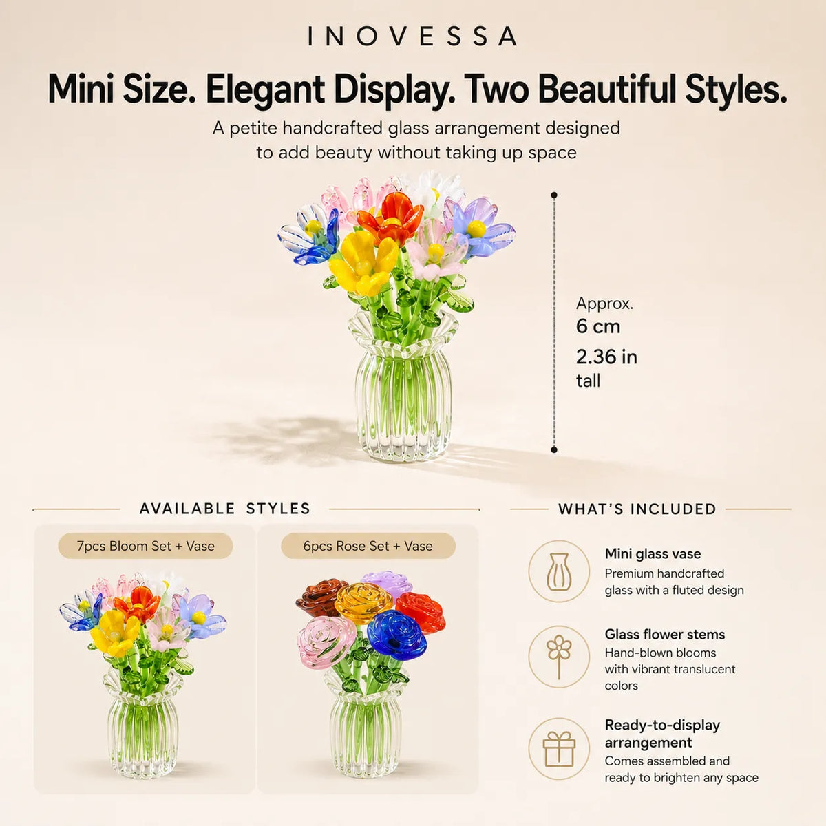Timeless Elegance Mini Glass Floral Collection