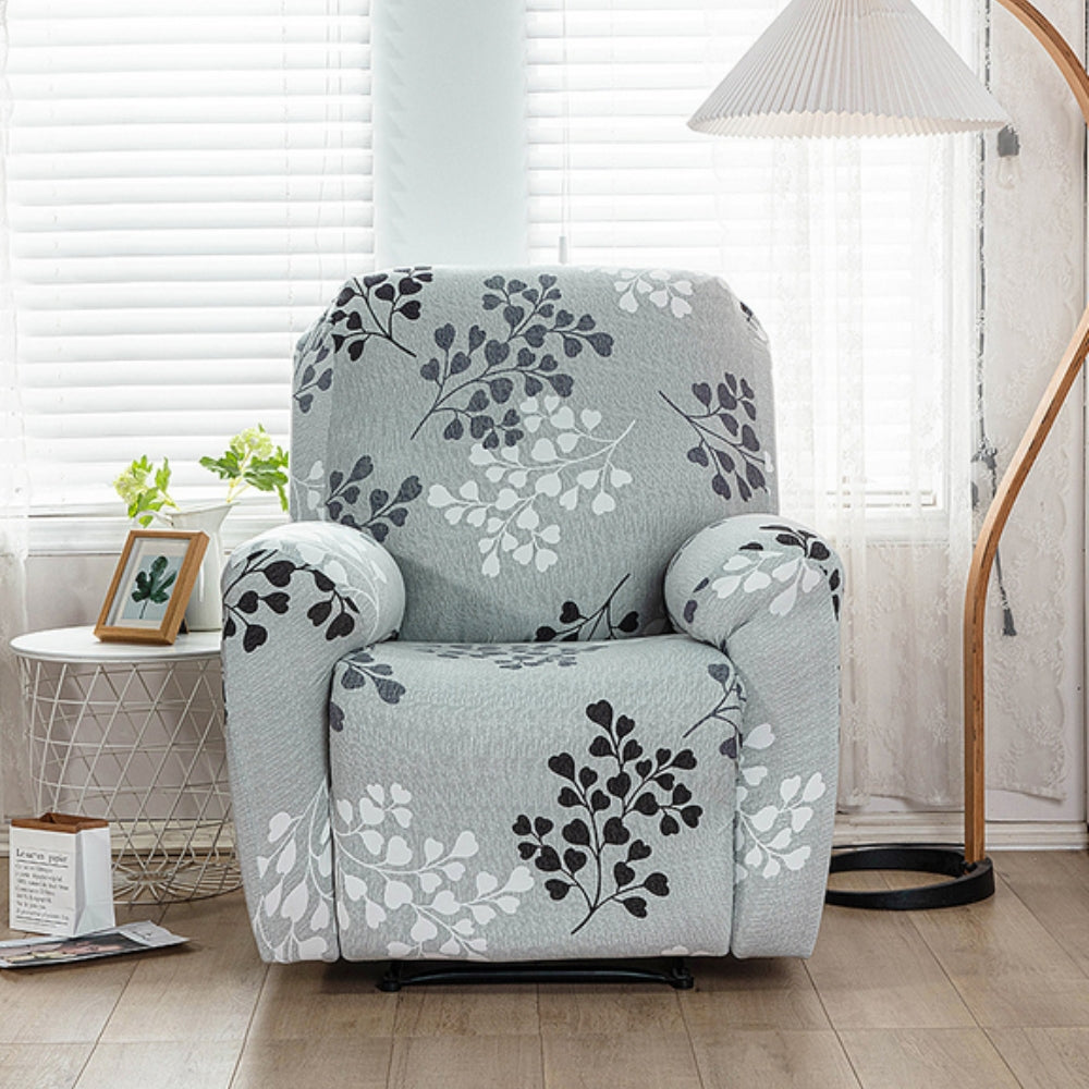 Stretch Fabric Recliner Cover with Elegant Floral Pattern