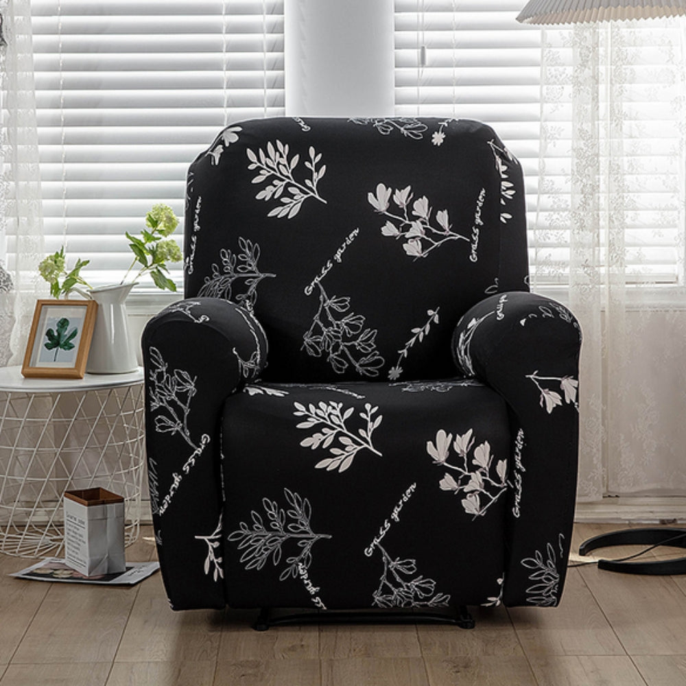 Stretch Fabric Recliner Cover with Elegant Floral Pattern