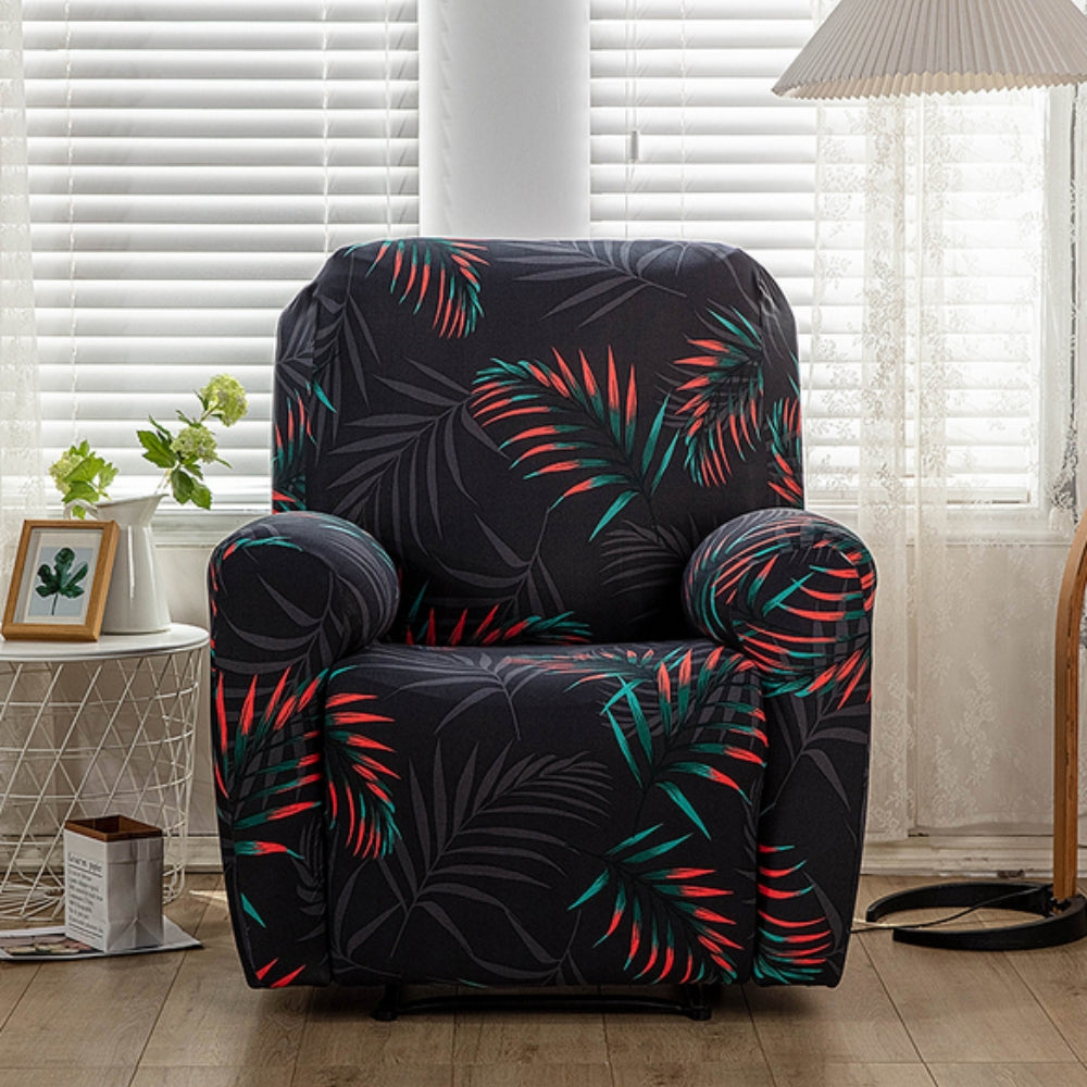 Stretch Fabric Recliner Cover with Elegant Floral Pattern