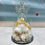 Preserved Rose in Glass Dome with Angel Light Display