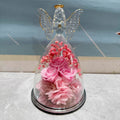 Preserved Rose in Glass Dome with Angel Light Display