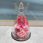 Preserved Rose in Glass Dome with Angel Light Display