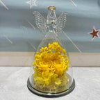 Preserved Rose in Glass Dome with Angel Light Display