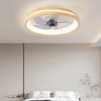 LED Ceiling Fan Light Fixture – Solid Wood and Iron Design for Bedroom and Living Room