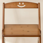 Compact Bamboo Step Stool with Backrest | Minimalist Design for Dining