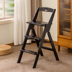 Compact Bamboo Step Stool with Backrest | Minimalist Design for Dining