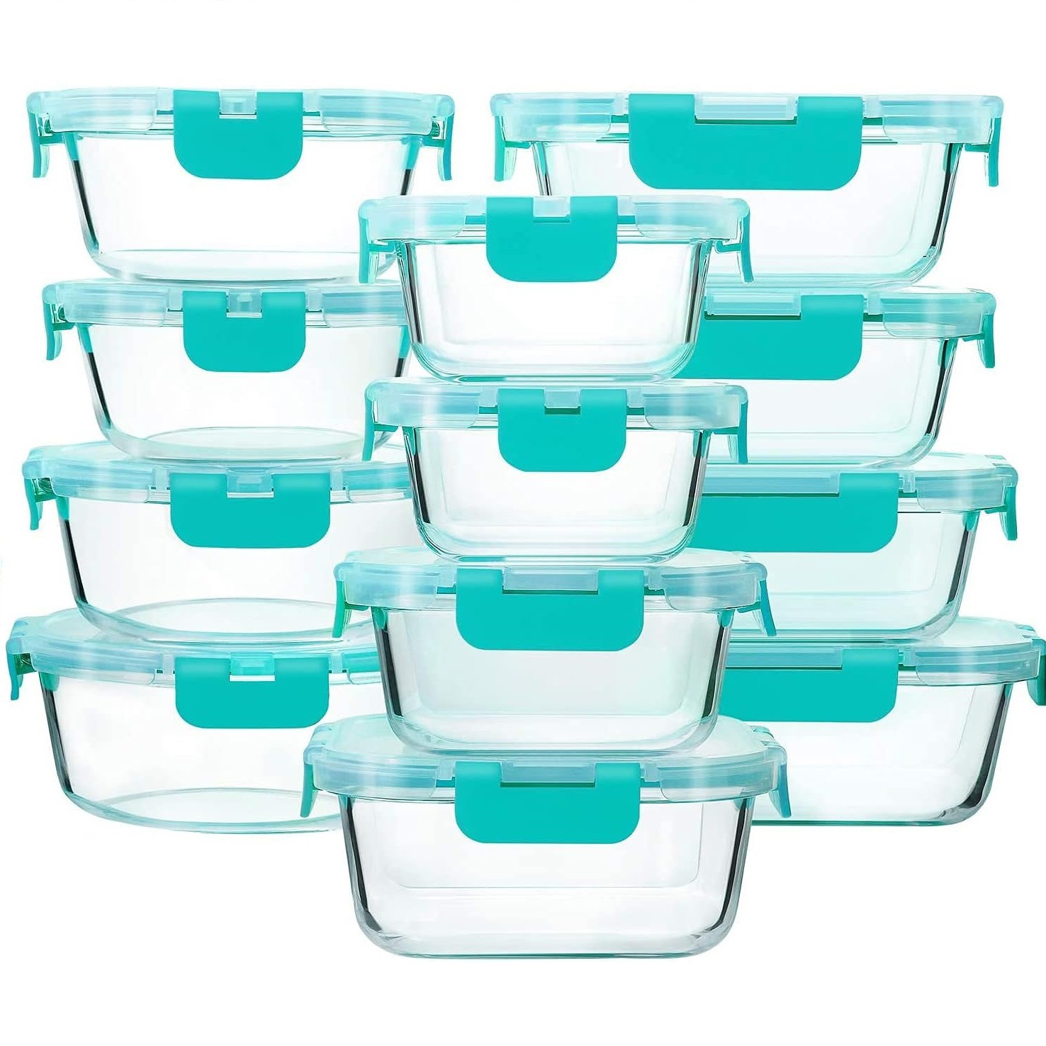 Airtight Glass Food Storage Containers Set for Meal Prep – Stackable