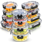 Airtight Glass Food Storage Containers Set for Meal Prep – Stackable