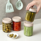 Airtight Stackable Kitchen Containers Set - Glass Food Storage Jars