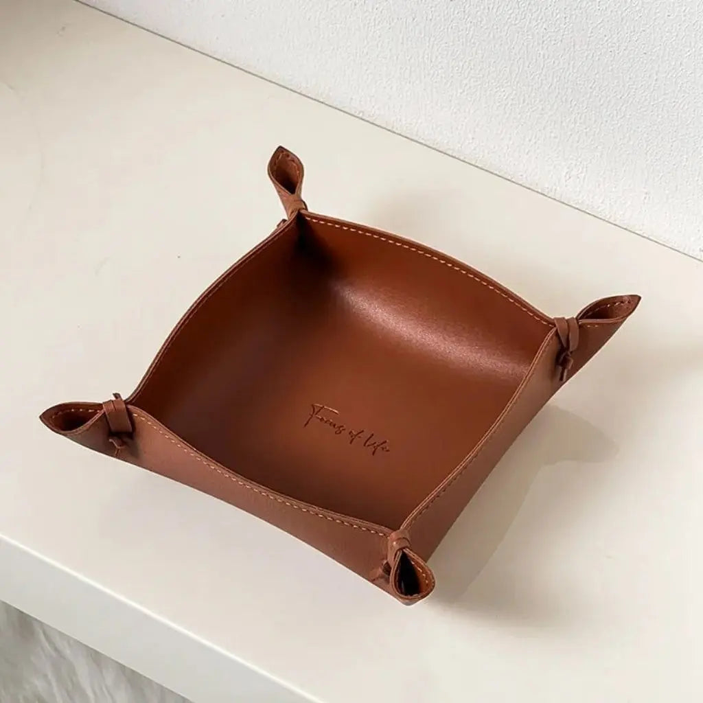 Versatile Faux Leather Organizer Tray