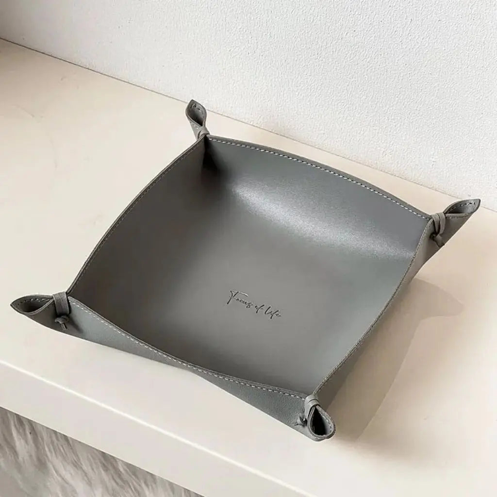 Versatile Faux Leather Organizer Tray