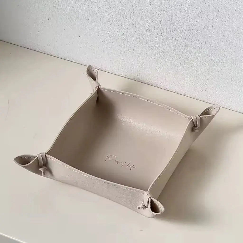 Versatile Faux Leather Organizer Tray