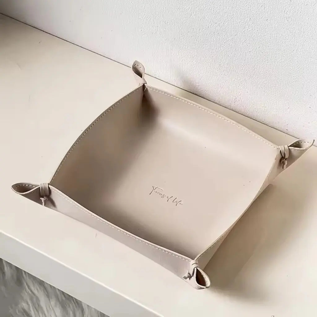 Versatile Faux Leather Organizer Tray