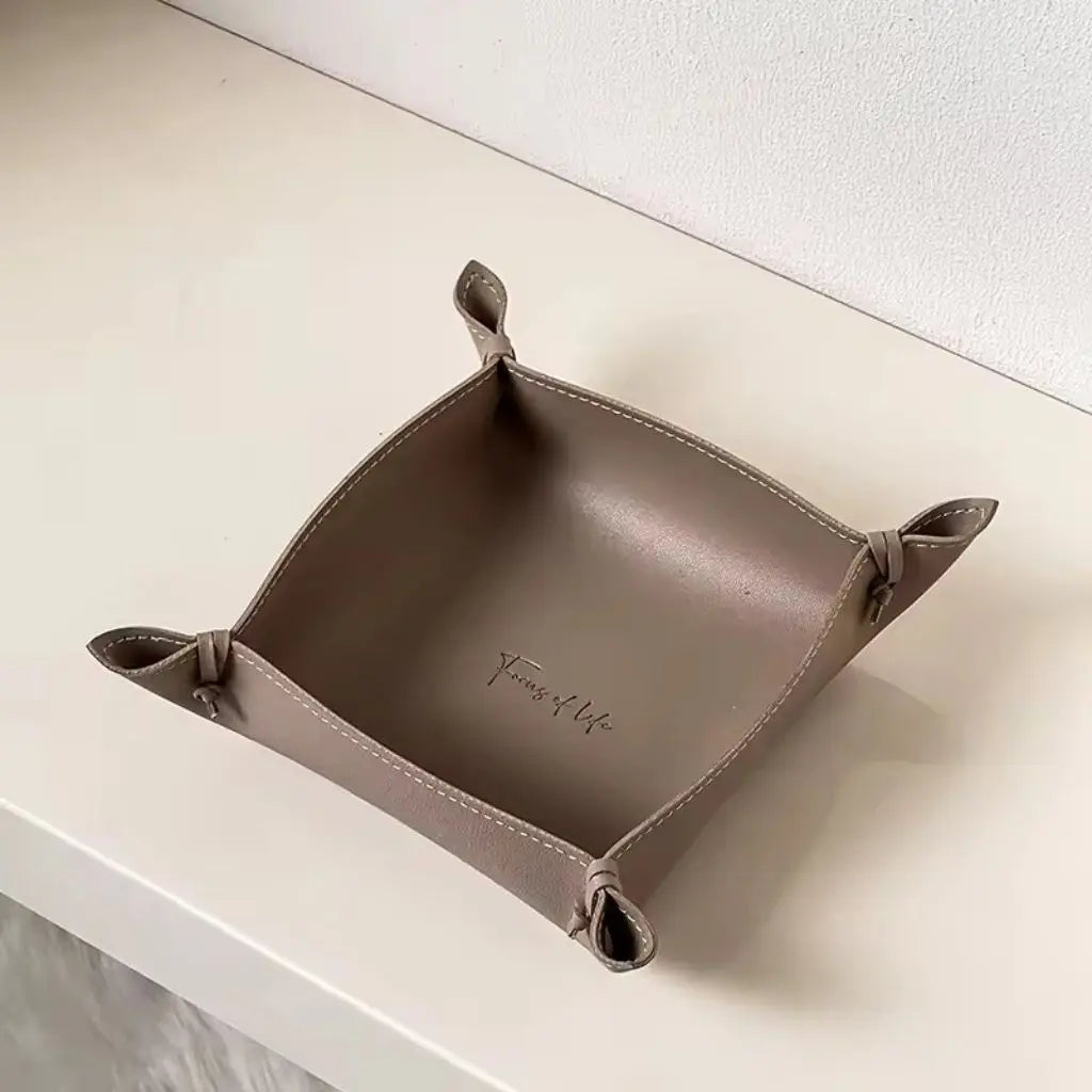 Versatile Faux Leather Organizer Tray