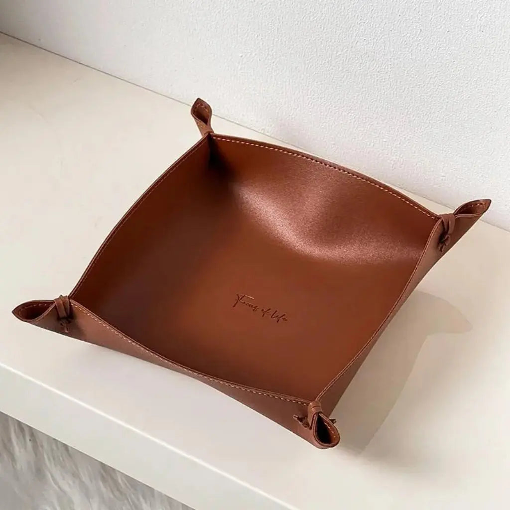 Versatile Faux Leather Organizer Tray