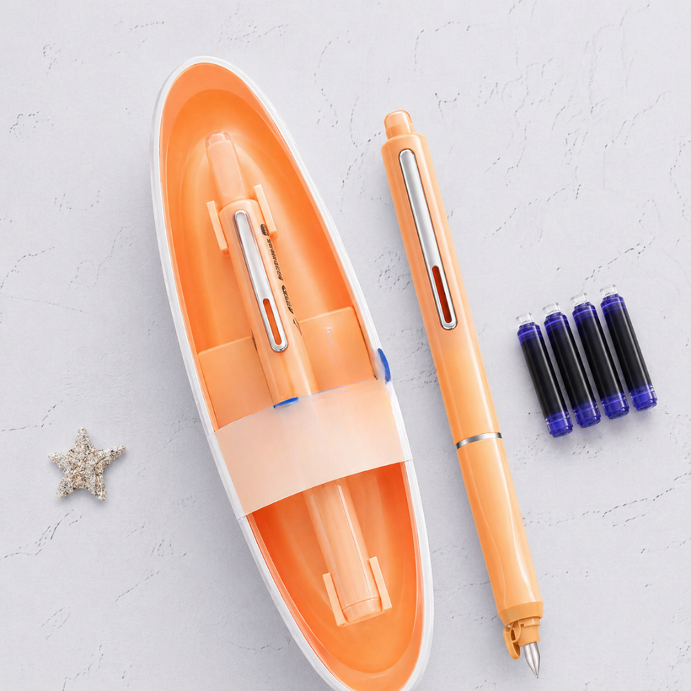 Retractable Fountain Pen with Refillable Stainless Steel Ink