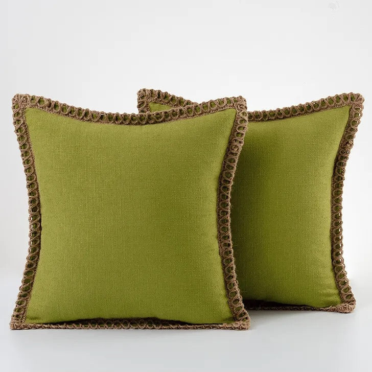 Colorful Decorative Cushion in Soft Cotton and Linen – French Style Throw Pillow for Sofa