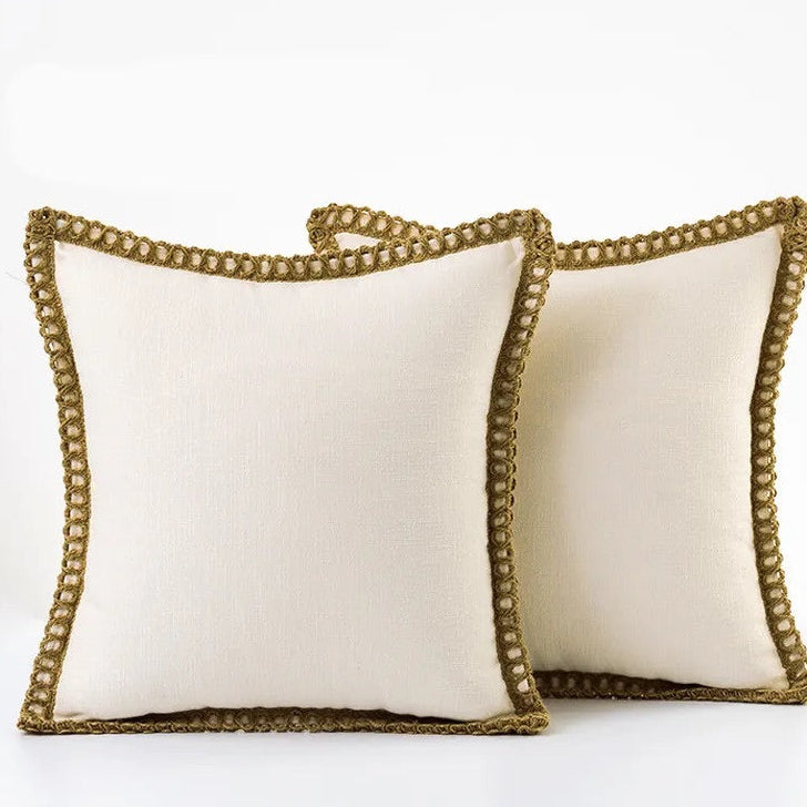 Colorful Decorative Cushion in Soft Cotton and Linen – French Style Throw Pillow for Sofa