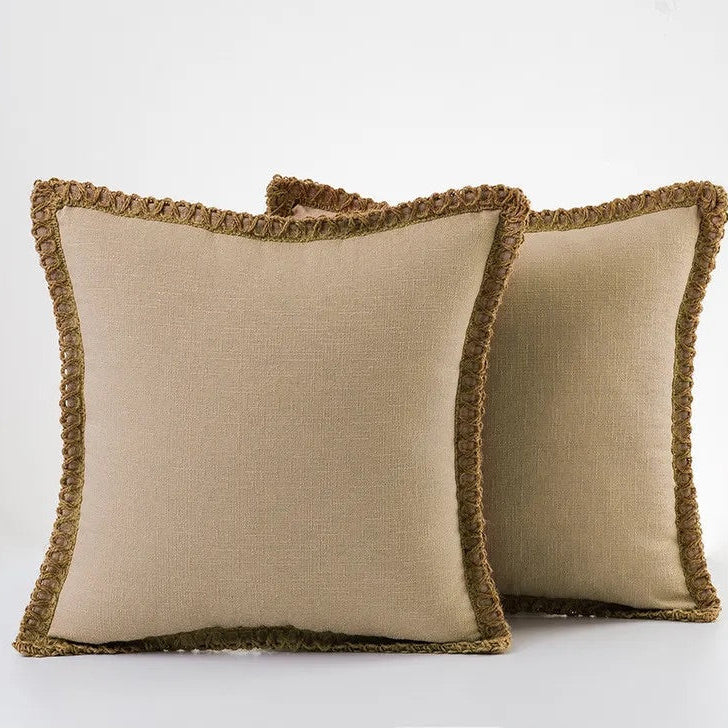Colorful Decorative Cushion in Soft Cotton and Linen – French Style Throw Pillow for Sofa