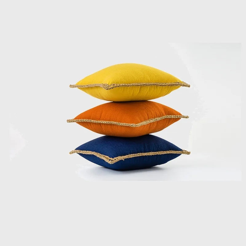 Colorful Decorative Cushion in Soft Cotton and Linen – French Style Throw Pillow for Sofa