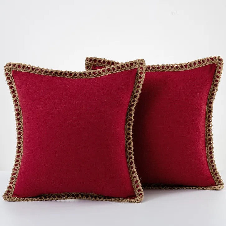 Colorful Decorative Cushion in Soft Cotton and Linen – French Style Throw Pillow for Sofa