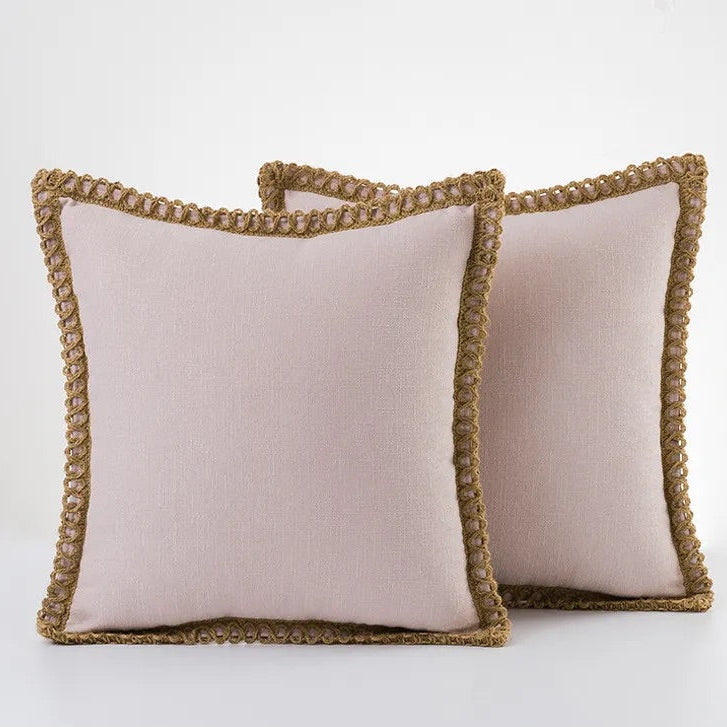Colorful Decorative Cushion in Soft Cotton and Linen – French Style Throw Pillow for Sofa