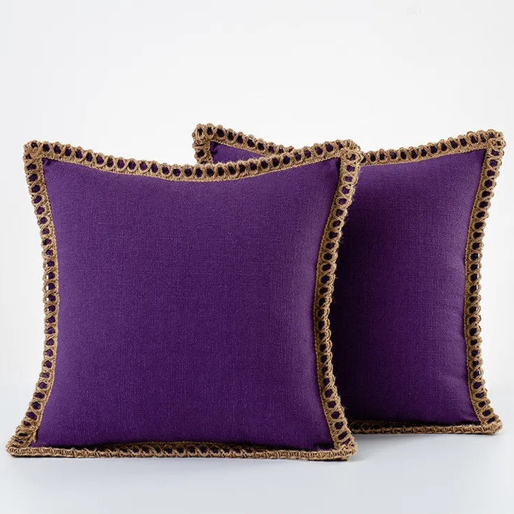 Colorful Decorative Cushion in Soft Cotton and Linen – French Style Throw Pillow for Sofa