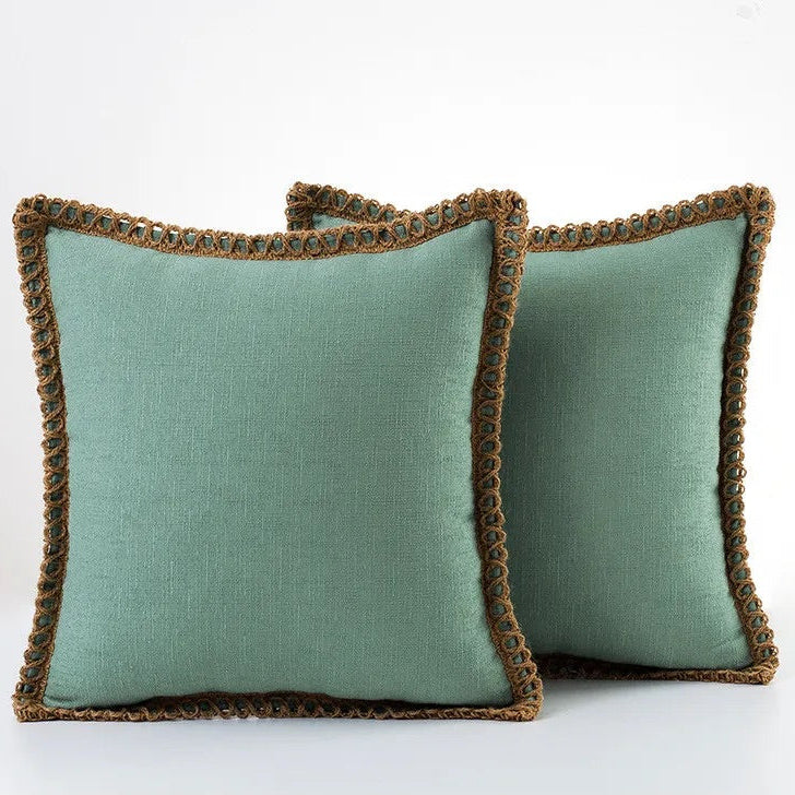 Colorful Decorative Cushion in Soft Cotton and Linen – French Style Throw Pillow for Sofa