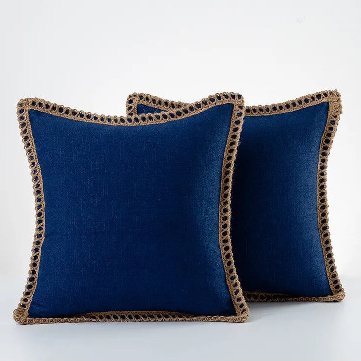 Colorful Decorative Cushion in Soft Cotton and Linen – French Style Throw Pillow for Sofa