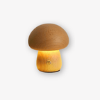 Rechargeable Night Light with Portobello Mushroom Design and Wooden Base