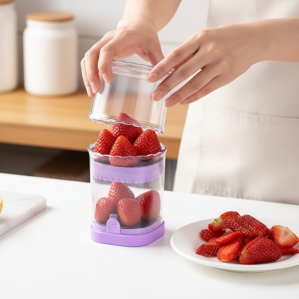 8-Blade Fruit Cutter for Easy Slicing of Strawberries and Salads