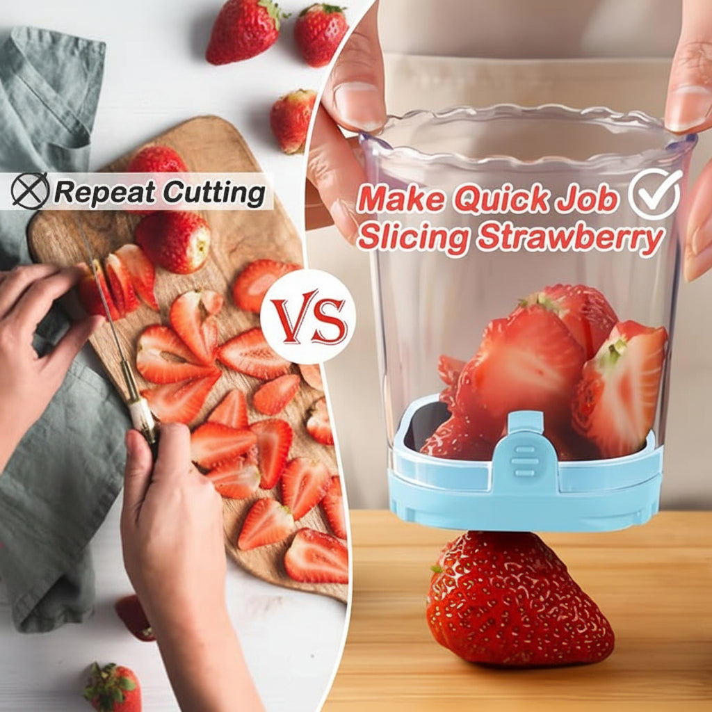 8-Blade Fruit Cutter for Easy Slicing of Strawberries and Salads