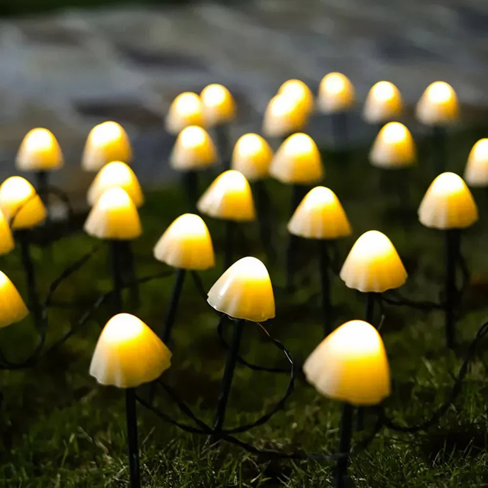 Outdoor Solar LED Path Lights in Mushroom Design