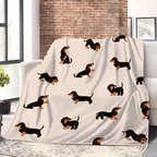 Dachshund Print Fleece Blanket - Soft All-Season Snuggle Cover