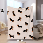 Dachshund Print Fleece Blanket - Soft All-Season Snuggle Cover