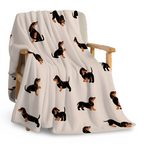 Dachshund Print Fleece Blanket - Soft All-Season Snuggle Cover