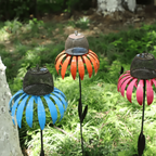 Outdoor Metal Hanging Bird Feeder - Sunflower Design Feeding Bowl